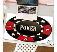 QRFASFZO Tappetino per mouse tappetino da ufficio multifunzione e antiscivolo,per migliorare la precisione e la velocità,Carte da gioco, un design di fiches da casinò nere e rosse con icona,80x30 cm