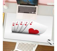 QRFASFZO Tappetino per mouse tappetino da ufficio multifunzione e antiscivolo,per migliorare la precisione e la velocità,Decorazioni per tornei di poker, carte da gioco Royal Flush Hearts We,80x30 cm