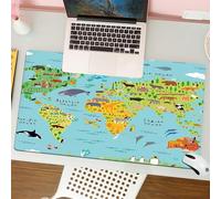 QRFASFZO Tappetino per mouse tappetino da ufficio multifunzione e antiscivolo,per migliorare la precisione e la velocità,mappa del Nord America con animali - illustrazione vettoriale eps,80x30 cm