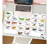 QRFASFZO Tappetino per mouse tappetino da ufficio multifunzione e antiscivolo,per migliorare la precisione e la velocità,Lavagna didattica per l'apprendimento dell'alfabeto con cartoni anima,80x30 cm