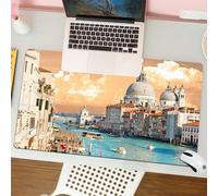 QRFASFZO Tappetino per mouse tappetino da ufficio multifunzione e antiscivolo,per migliorare la precisione e la velocità,Città, Venezia, paesaggio urbano italiano del Canal Grande, barche ch,80x30 cm