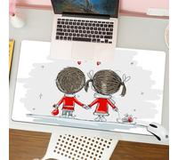 QRFASFZO Tappetino per mouse tappetino da ufficio multifunzione e antiscivolo,per migliorare la precisione e la velocità,Amore, coppia che si tiene per mano Winter Stars e Valen,80x30 cm
