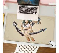QRFASFZO Tappetino per mouse tappetino da ufficio multifunzione e antiscivolo,per migliorare la precisione e la velocità,Idee per tatuaggi di una pin-up vintage con una marinaia seduta su un,80x30 cm