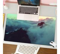 QRFASFZO Tappetino per mouse tappetino da ufficio multifunzione e antiscivolo,per migliorare la precisione e la velocità,Colline tra le grandi nubi cumuliformi Vista magica Montagne Tranquil,80x30 cm