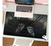 QRFASFZO Tappetino per mouse tappetino da ufficio multifunzione e antiscivolo,per migliorare la precisione e la velocità,Decorazione gotica, ali di spirito di corvo, inquietante magia mistic,80x30 cm