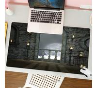 QRFASFZO Tappetino per mouse tappetino da ufficio multifunzione e antiscivolo,per migliorare la precisione e la velocità,Decorazioni gotiche, uccelli di luna piena, favola fantasy, vecchio c,80x30 cm