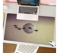 QRFASFZO Tappetino per mouse tappetino da ufficio multifunzione e antiscivolo,per migliorare la precisione e la velocità,Scena futuristica con sfere di rete e dischi volanti, sfere misterios,80x30 cm