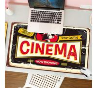 QRFASFZO Tappetino per mouse tappetino da ufficio multifunzione e antiscivolo,per migliorare la precisione e la velocità,Tema del film, logo con elementi iconici del cinema, cartello nostalg,80x30 cm