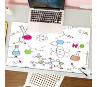 QRFASFZO Tappetino per mouse tappetino da ufficio multifunzione e antiscivolo,per migliorare la precisione e la velocità,Composizione chimica disegnata a mano in stile doodle educativo con m,80x30 cm