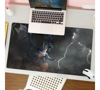 QRFASFZO Tappetino per mouse tappetino da ufficio multifunzione e antiscivolo,per migliorare la precisione e la velocità,Un drago blu, una bestia mitica e leggendaria. Squamoso e serpentino,80x30 cm