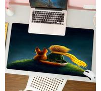 QRFASFZO Tappetino per mouse tappetino da ufficio multifunzione e antiscivolo,per migliorare la precisione e la velocità,Il piccolo principe e la volpe, Il piccolo principe e la sua volpe, I,80x30 cm