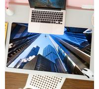 QRFASFZO Tappetino per mouse tappetino da ufficio multifunzione e antiscivolo,per migliorare la precisione e la velocità,Urbano che guarda i grattacieli di Chicago nel distretto finanziario,80x30 cm