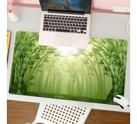 QRFASFZO Tappetino per mouse tappetino da ufficio multifunzione e antiscivolo,per migliorare la precisione e la velocità,Illustrazione di una foresta di bambù verde nella foresta,80x30 cm