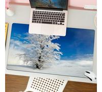 QRFASFZO Tappetino per mouse tappetino da ufficio multifunzione e antiscivolo,per migliorare la precisione e la velocità,Bellissima vista sulla neve, un albero coperto di brina fredda occupa,80x30 cm