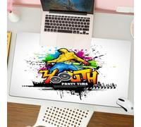 QRFASFZO Tappetino per mouse tappetino da ufficio multifunzione e antiscivolo,per migliorare la precisione e la velocità,Gioventù, Giovane Uomo Hip Hop Cultura Graffiti Arte e Stress,80x30 cm