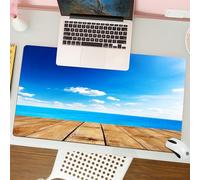 QRFASFZO Tappetino per mouse tappetino da ufficio multifunzione e antiscivolo,per migliorare la precisione e la velocità,Paesaggio, vista del mare dal molo sotto un cielo estivo nuvoloso e v,80x30 cm