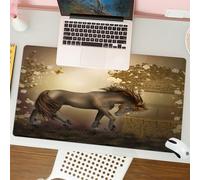 QRFASFZO Tappetino per mouse tappetino da ufficio multifunzione e antiscivolo,per migliorare la precisione e la velocità,Mystic Decor, cavallo nel roseto Farfalle Fantasy Moonlight,80x30 cm