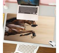 QRFASFZO Tappetino per mouse tappetino da ufficio multifunzione e antiscivolo,per migliorare la precisione e la velocità,cavalli, cavallo color castagna salta in hackamore forza vitale forza,80x30 cm