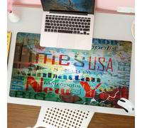 QRFASFZO Tappetino per mouse tappetino da ufficio multifunzione e antiscivolo,per migliorare la precisione e la velocità,New York, collage grunge di parole sulla cultura americana,80x30 cm