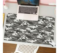 QRFASFZO Tappetino per mouse tappetino da ufficio multifunzione e antiscivolo,per migliorare la precisione e la velocità,Forme irregolari mimetiche, grigie e bianche si fondono in un design,80x30 cm