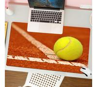 QRFASFZO Tappetino per mouse tappetino da ufficio multifunzione e antiscivolo,per migliorare la precisione e la velocità,Tennis su campo in terra battuta, palline da tennis sportive su super,80x30 cm