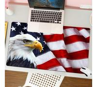 QRFASFZO Tappetino per mouse tappetino da ufficio multifunzione e antiscivolo,per migliorare la precisione e la velocità,Bandiera americana USA Bald Eagle Stars and Stripes Flag,80x30 cm