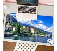 QRFASFZO Tappetino per mouse tappetino da ufficio multifunzione e antiscivolo,per migliorare la precisione e la velocità,Italia, il paesaggio panoramico del Lago di Como,80x30 cm
