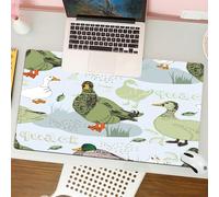 QRFASFZO Tappetino per mouse tappetino da ufficio multifunzione e antiscivolo,per migliorare la precisione e la velocità,Piacevole motivo di anatre in vari colori e pose, che cita uno sfondo,80x30 cm