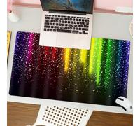 QRFASFZO Tappetino per mouse tappetino da ufficio multifunzione e antiscivolo,per migliorare la precisione e la velocità,Strisce di luce stellata color arcobaleno, effetto stella cadente col,80x30 cm