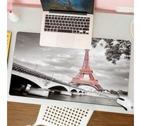 QRFASFZO Tappetino per mouse tappetino da ufficio multifunzione e antiscivolo,per migliorare la precisione e la velocità,Decorazione della città di Parigi, Torre Eiffel, Ponte della capitale,80x30 cm
