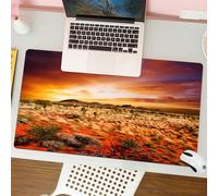 QRFASFZO Tappetino per mouse tappetino da ufficio multifunzione e antiscivolo,per migliorare la precisione e la velocità,Paesaggio del tramonto nel deserto, deserto al tramonto con cielo spe,80x30 cm