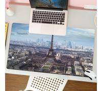 QRFASFZO Tappetino per mouse tappetino da ufficio multifunzione e antiscivolo,per migliorare la precisione e la velocità,Torre Eiffel, vista aerea della Torre Eiffel, giornata limpida, viale,80x30 cm