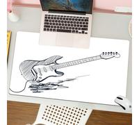QRFASFZO Tappetino per mouse tappetino da ufficio multifunzione e antiscivolo,per migliorare la precisione e la velocità,Arte della chitarra, schizzo stilizzato di una chitarra elettrica, ch,80x30 cm