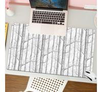 QRFASFZO Tappetino per mouse tappetino da ufficio multifunzione e antiscivolo,per migliorare la precisione e la velocità,Disegno del contorno dell'albero, motivi ripetuti di tronchi spogli i,80x30 cm