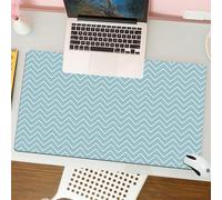 QRFASFZO Tappetino per mouse tappetino da ufficio multifunzione e antiscivolo,per migliorare la precisione e la velocità,Blu, onde del mare dell'oceano come linee a zigzag minimaliste, verde,80x30 cm