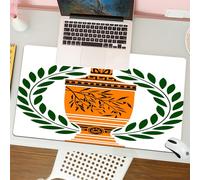 QRFASFZO Tappetino per mouse tappetino da ufficio multifunzione e antiscivolo,per migliorare la precisione e la velocità,Simbolo di pace e vittoria, vaso del patrimonio culturale greco e all,80x30 cm