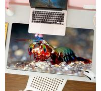 QRFASFZO Tappetino per mouse tappetino da ufficio multifunzione e antiscivolo,per migliorare la precisione e la velocità,Mantis, una mantide colorata con corpi colorati e caratteristiche uni,80x30 cm