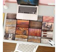 QRFASFZO Tappetino per mouse tappetino da ufficio multifunzione e antiscivolo,per migliorare la precisione e la velocità,Cronache di legno, una raccolta di vari modelli di texture intricate,80x30 cm