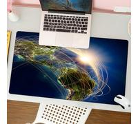QRFASFZO Tappetino per mouse tappetino da ufficio multifunzione e antiscivolo,per migliorare la precisione e la velocità,Connettività globale, la rappresentazione della Terra è una radiazion,80x30 cm