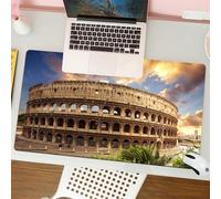 QRFASFZO Tappetino per mouse tappetino da ufficio multifunzione e antiscivolo,per migliorare la precisione e la velocità,Colosseo di Roma, l'anfiteatro romano si erge maestoso sotto un cielo,80x30 cm