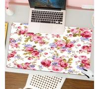 QRFASFZO Tappetino per mouse tappetino da ufficio multifunzione e antiscivolo,per migliorare la precisione e la velocità,Decorazione per la casa, motivo floreale con rose, passione, shabby c,80x30 cm