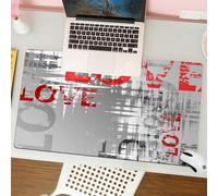 QRFASFZO Tappetino per mouse tappetino da ufficio multifunzione e antiscivolo,per migliorare la precisione e la velocità,Tema astratto d'amore, parola in grassetto con lettere rosse amore,80x30 cm