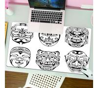 QRFASFZO Tappetino per mouse tappetino da ufficio multifunzione e antiscivolo,per migliorare la precisione e la velocità,Decorazione della maschera Kabuki, maschere del teatro giapponese Nog,80x30 cm