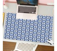 QRFASFZO Tappetino per mouse tappetino da ufficio multifunzione e antiscivolo,per migliorare la precisione e la velocità,Indaco, piastrelle antiche marocchine orientali etniche come dettagli,80x30 cm