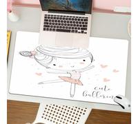 QRFASFZO Tappetino per mouse tappetino da ufficio multifunzione e antiscivolo,per migliorare la precisione e la velocità,Schizzo di balletto, raffigurazione di una bambina in uniforme da bal,80x30 cm