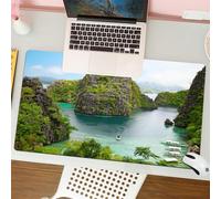 QRFASFZO Tappetino per mouse tappetino da ufficio multifunzione e antiscivolo,per migliorare la precisione e la velocità,Bellezza naturale, una laguna tranquilla in un ambiente tropicale, fi,80x30 cm