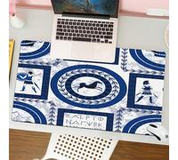 QRFASFZO Tappetino per mouse tappetino da ufficio multifunzione e antiscivolo,per migliorare la precisione e la velocità,Motivo senza soluzione di continuità con antiche lettere greche, cava,80x30 cm