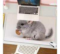 QRFASFZO Tappetino per mouse tappetino da ufficio multifunzione e antiscivolo,per migliorare la precisione e la velocità,I soffici topi grigi vengono allevati con cura e nutriti con spuntini,80x30 cm