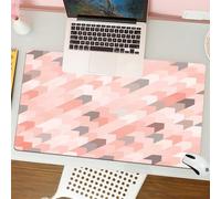 QRFASFZO Tappetino per mouse tappetino da ufficio multifunzione e antiscivolo,per migliorare la precisione e la velocità,Arte, rosa, grigio e tortora che si intrecciano forme ripetute con co,80x30 cm