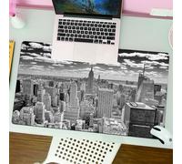 QRFASFZO Tappetino per mouse tappetino da ufficio multifunzione e antiscivolo,per migliorare la precisione e la velocità,New York, NYC sopra Manhattan dal tetto del grattacielo Urban Global,80x30 cm